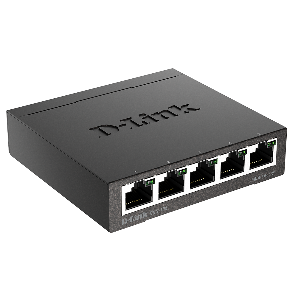 D-Link 5-Port Gigabit Desktop Switch (Metal Housing) - DGS-105 D-Link - BNR Industrial Automation