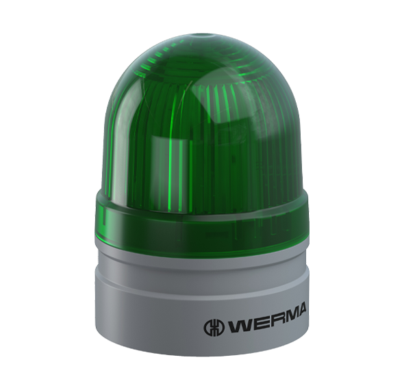Werma EvoSIGNAL Series Mini TwinLIGHT Permanent/Flashing LED Beacon 12VAC/DC, 24VAC/DC or 115-230VAC Beacon Werma Green 12VAC/DC - BNR Industrial Automation