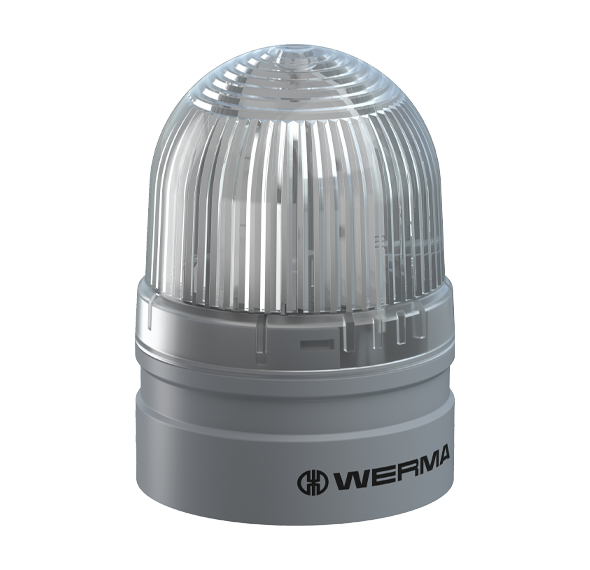 Werma EvoSIGNAL Series Mini TwinLIGHT Permanent/Flashing LED Beacon 12VAC/DC, 24VAC/DC or 115-230VAC Beacon Werma Clear 12VAC/DC - BNR Industrial Automation