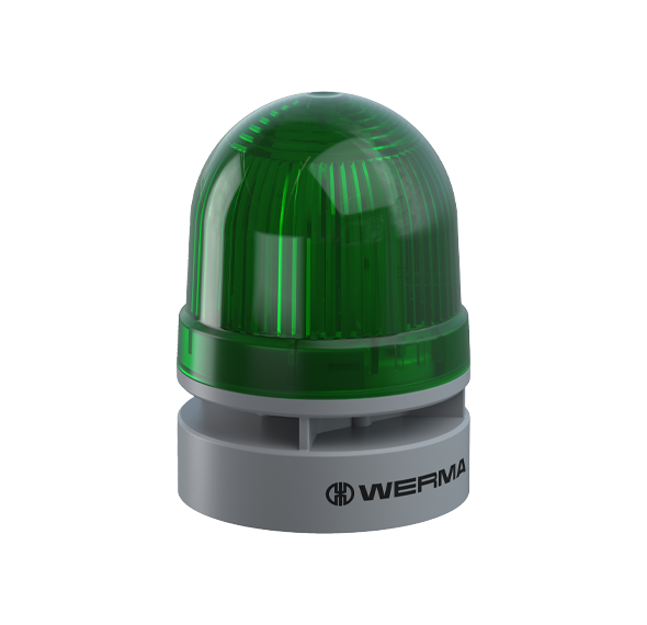 Werma EvoSIGNAL Series Mini TwinLIGHT Combi Permanent/Flashing LED Beacon/Sounder, 95dB, 12VAC/DC, 24VAC/DC or 115-230VAC Beacon Werma Green 12VAC/DC - BNR Industrial Automation