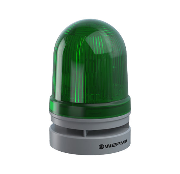 Werma EvoSIGNAL Series Midi TwinLIGHT Combi Permanent/Flashing LED Beacon/Sounder, 110dB, 12/24VAC/DC or 115-230VAC Beacon Werma Green 12/24VAC/DC - BNR Industrial Automation