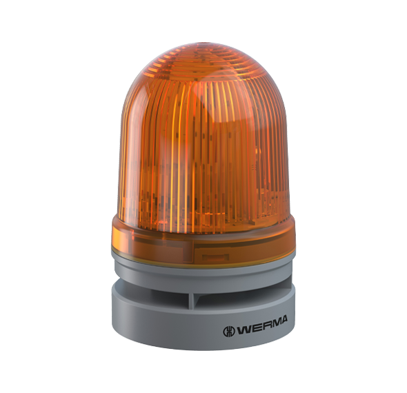 Werma EvoSIGNAL Series Midi TwinLIGHT Combi Permanent/Flashing LED Beacon/Sounder, 110dB, 12/24VAC/DC or 115-230VAC Beacon Werma Yellow 12/24VAC/DC - BNR Industrial Automation