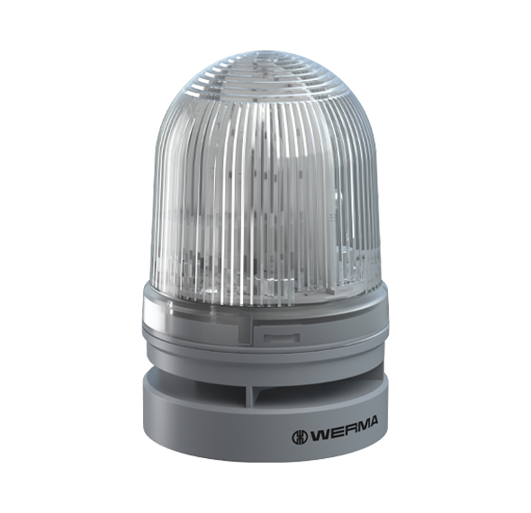 Werma EvoSIGNAL Series Midi TwinLIGHT Combi Permanent/Flashing LED Beacon/Sounder, 110dB, 12/24VAC/DC or 115-230VAC Beacon Werma Clear 12/24VAC/DC - BNR Industrial Automation