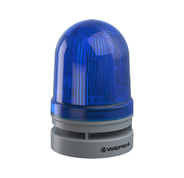 Werma EvoSIGNAL Series Midi TwinLIGHT Combi Permanent/Flashing LED Beacon/Sounder, 110dB, 12/24VAC/DC or 115-230VAC Beacon Werma Blue 12/24VAC/DC - BNR Industrial Automation