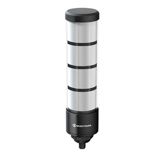 Werma LED Signal Tower RST 56, 2 to 5 Tier, with or without Buzzer, IP66/IP69K, M12 or Push-in Terminal Werma 4 Tier (Blue/Green/Yellow/Red) Without Buzzer Installation Mouting (M12 Connector) - BNR Industrial Automation