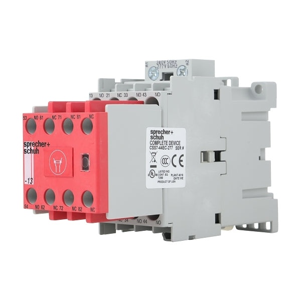 S+S CSS7 Safety Control Relay 240VAC Coil 4NO 4NC Contact Auxiliary - CSS7-44EC-240V50/277V60HZ Sprecher + Schuh - BNR Industrial Automation