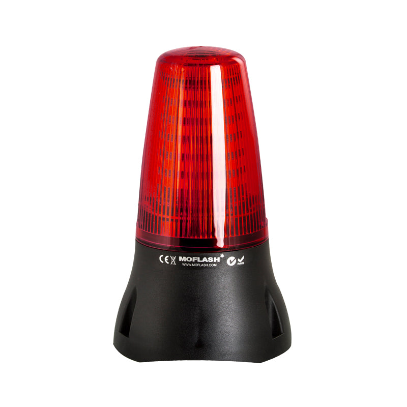 MOFLASH LEDA125 LED Multi Functional Beacons with Two Piezo Buzzers Beacons MOFLASH Red 24VDC - BNR Industrial Automation