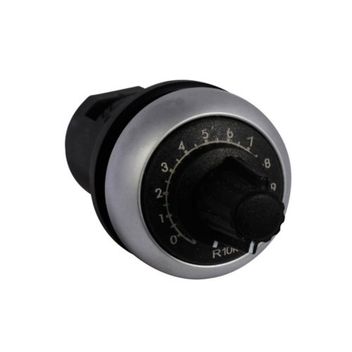 EATON M22 Potentiometer, 22.5 mm, Knob, Bezel, Silver, Black, IP20 - M22-R10K EATON - BNR Industrial Automation