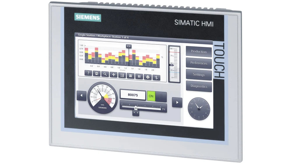 Siemens SIMATIC Series TP700 Comfort HMI Panel - 7 in, TFT Display, 800 x 480pixels - 6AV2124-0GC01-0AX0 Siemens - BNR Industrial Automation