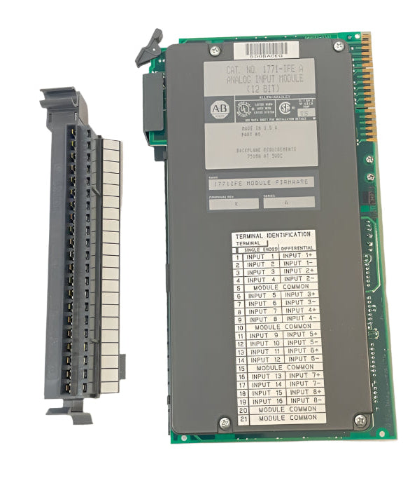 Allen-Bradley PLC-5 System, Analog Input Module, 12bit, Voltage or Current Inputs: 16-Inputs Single Ended or 8-Inputs Differential - 1771-IFE (Used Condition) Allen-Bradley - BNR Industrial Automation