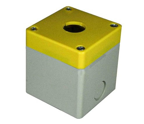 RS PRO Grey/Yellow ABS Push Button Enclosure - 1 Hole 22mm Diameter - 194-7459 RS Pro - BNR Industrial Automation