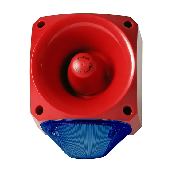 New Klaxon Nexus 120 Sounder/Beacon, LED - 120dB (typical), IP66, 64 Tones Siren Klaxon 10-60VDC Blue - BNR Industrial Automation