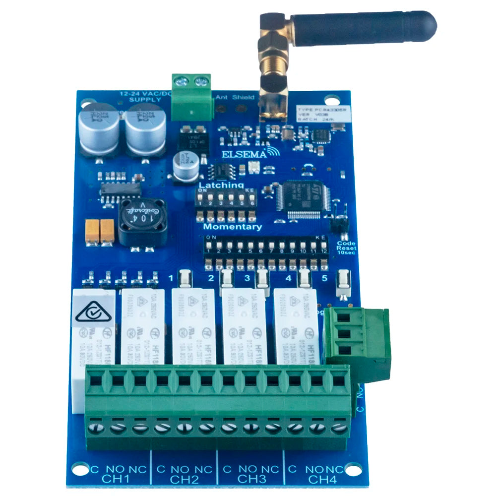 Elsema PCR43305R 5-Channel 433MHz Penta Series Receiver with 5 Relay Outputs Remote Control Receivers Elsema - BNR Industrial Automation