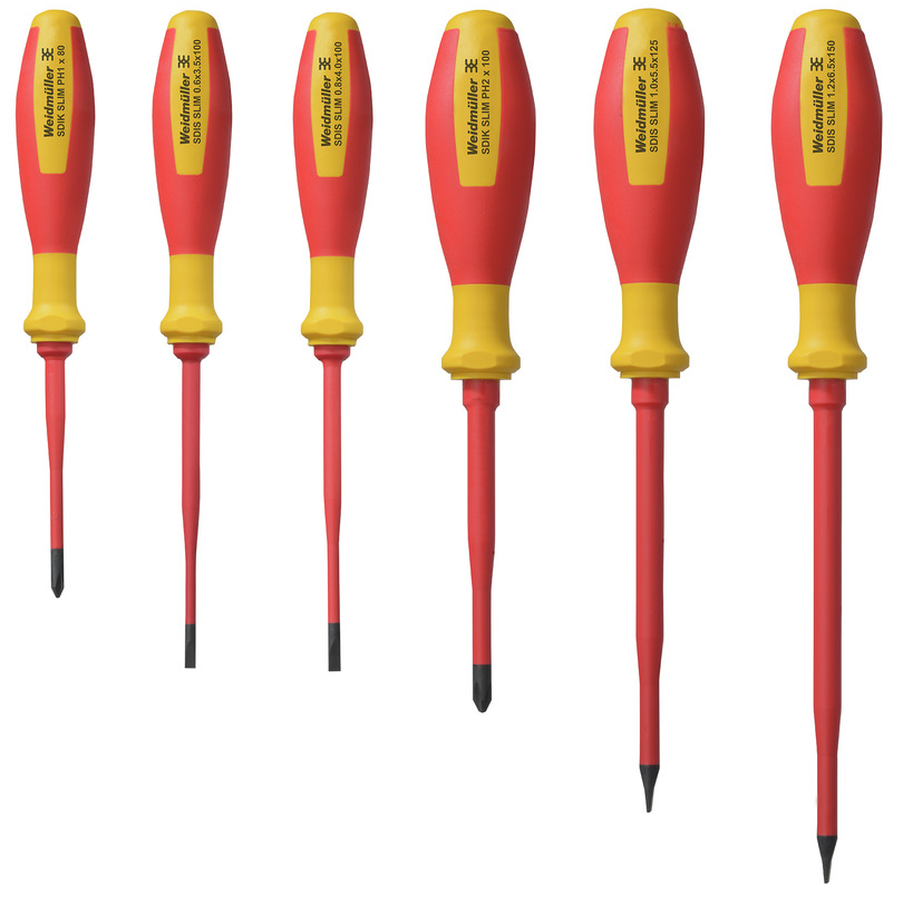 Weidmuller SDI Slimline VDE Insulated Screwdriver Set S3.5-6.5/PH1/2 - 2749580000 Tools Weidmuller - BNR Industrial Automation