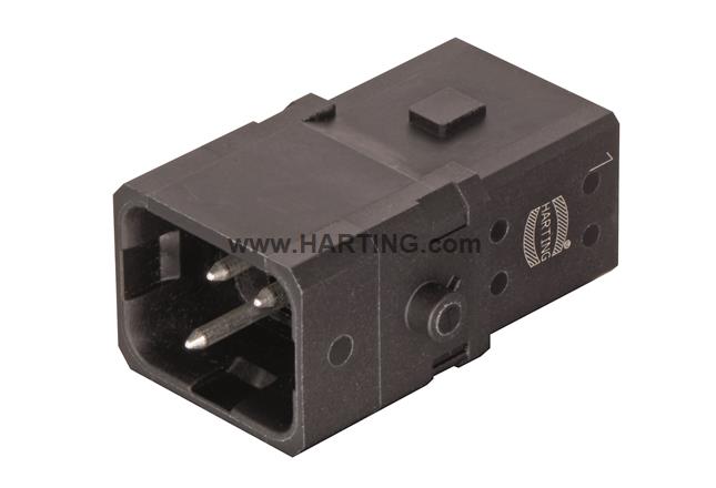 HARTING Han® 1A Insert 2+PE Screw HARTING Male for locking lever - 09 10 002 2605 - BNR Industrial Automation