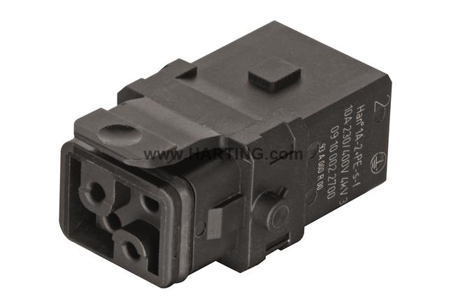 HARTING Han® 1A Insert 2+PE Screw HARTING Female with snap-in latch - 09 10 002 2700 - BNR Industrial Automation