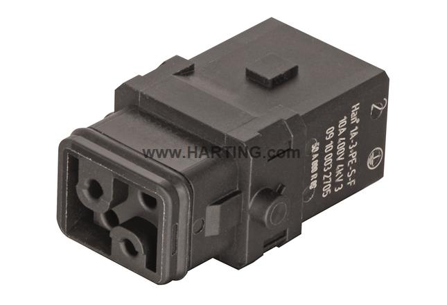 HARTING Han® 1A Insert 3+PE Screw HARTING Female for locking lever - 09 10 002 2705 - BNR Industrial Automation