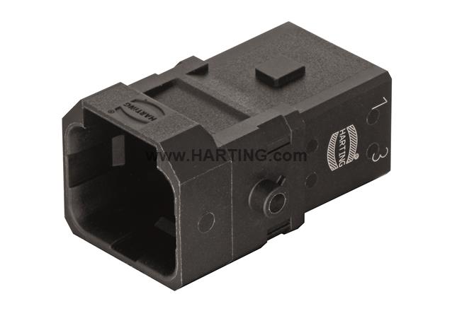 HARTING Han® 1A Insert 3+PE Shielded Crimp HARTING Male with snap-in latch - 09 10 002 2600 - BNR Industrial Automation