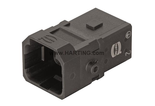 HARTING Han® 1A Insert 3+PE Crimp HARTING Male with snap-in latch - 09 10 002 2600 - BNR Industrial Automation