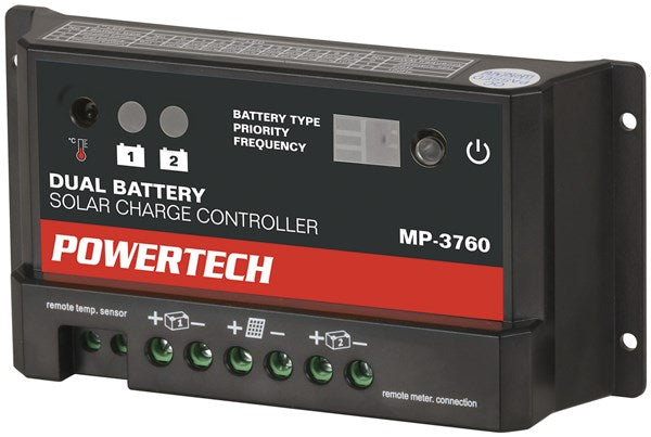 Powertech 12/24V 10A Dual Battery PWM Solar Charge Controller with LED Indicator - BNR Industrial