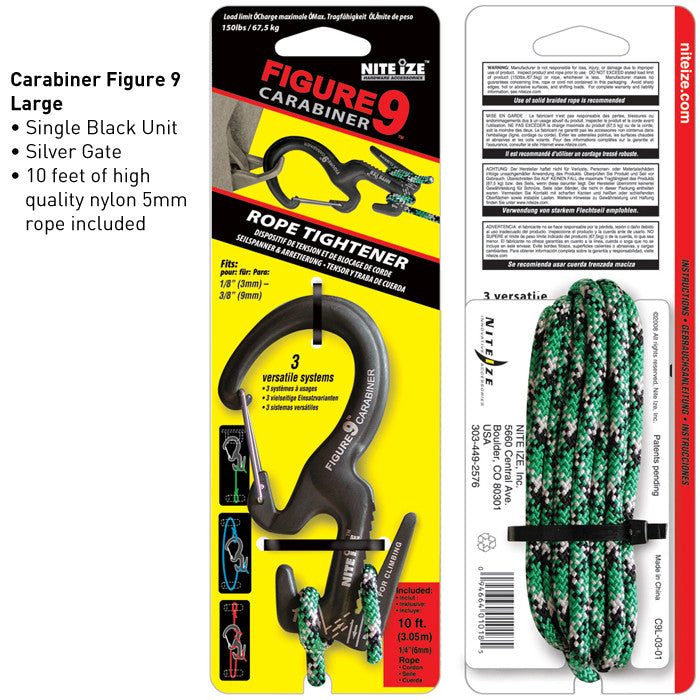 Figure 9 Carabiner Large Hardware Nite Ize Innovation Figure 9 Carabiner Large W/ Rope - BNR Industrial Automation