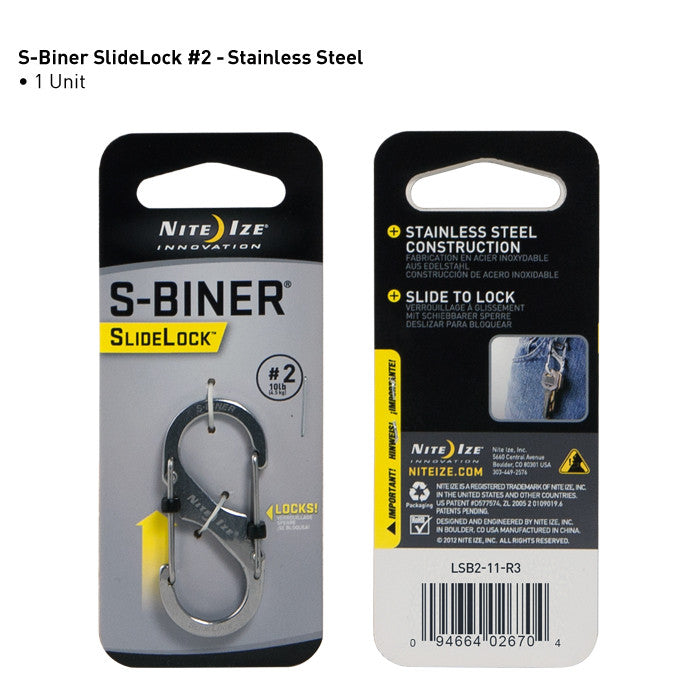 S-Biner SlideLock Hardware Nite Ize Innovation #2 Stainless Steel - BNR Industrial Automation