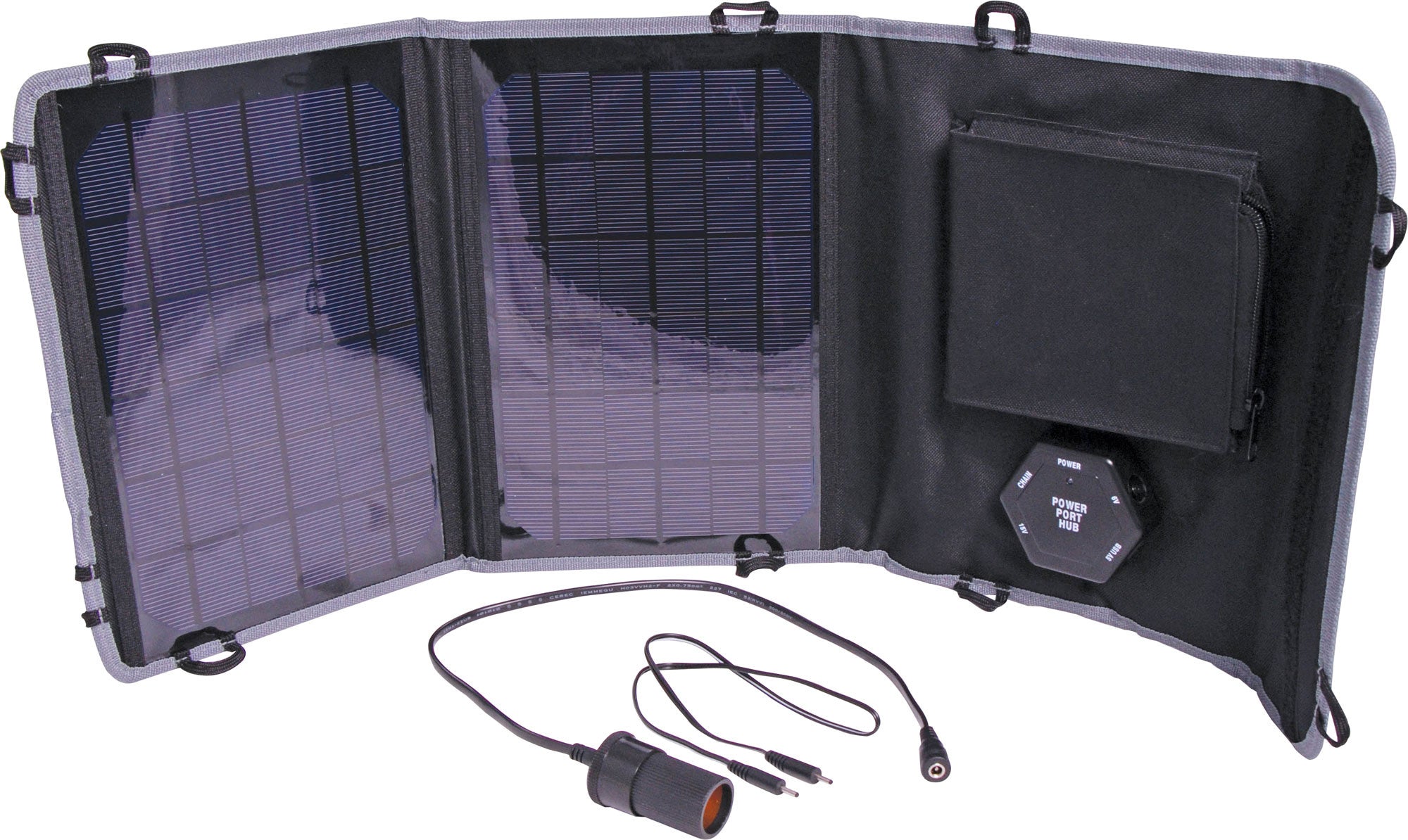 Powertran Powertran 10W 6 -15V Fold Out Portable Solar Battery Charger - BNR Industrial