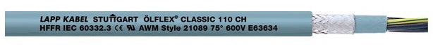 LAPP KABEL LAPP KABEL ÖLFLEX® CLASSIC 110 CH Screened Halogen Free, Oil Resistant, Control Cable - BNR Industrial