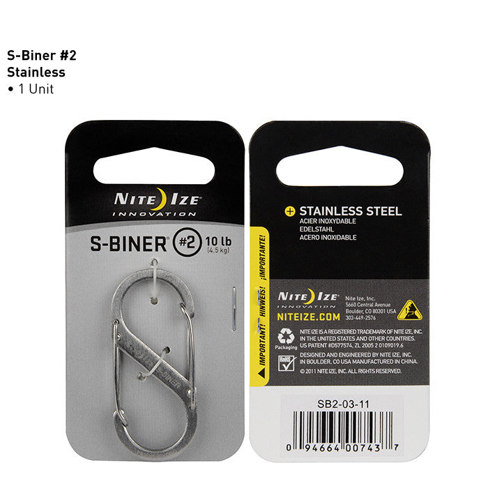 S-Biner - Stainless Steel Hardware Nite Ize Innovation #2 Stainless Steel - BNR Industrial Automation