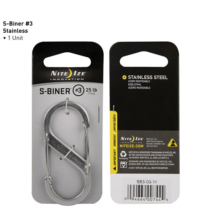 S-Biner - Stainless Steel Hardware Nite Ize Innovation #3 Stainless Steel - BNR Industrial Automation
