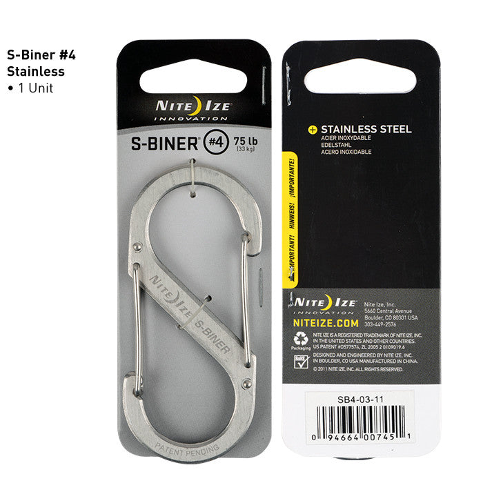 S-Biner - Stainless Steel Hardware Nite Ize Innovation #4 Stainless Steel - BNR Industrial Automation