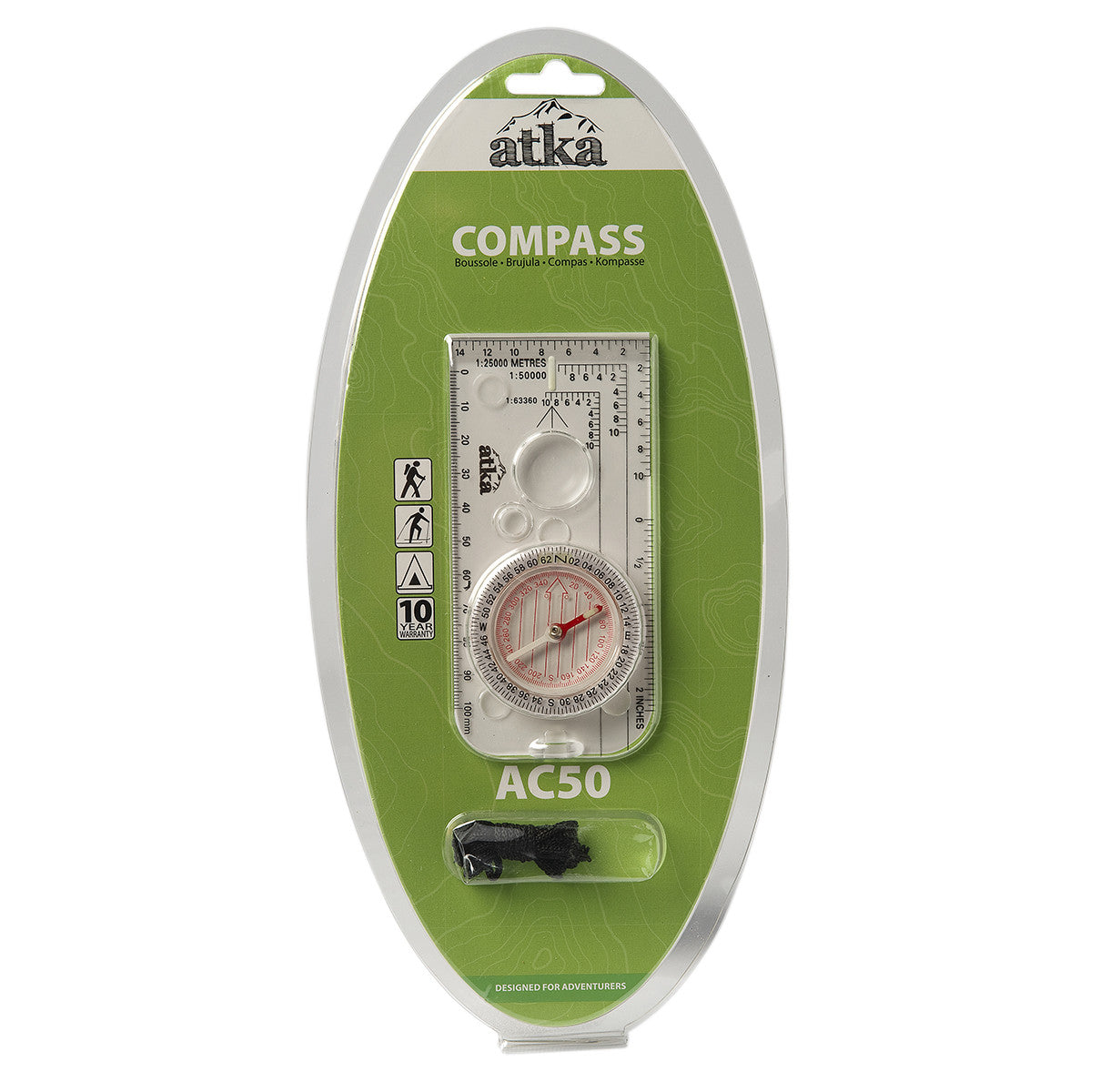 Atka Atka AC50 Orienteering Baseplate Compass - BNR Industrial