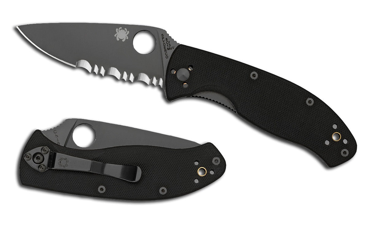 Spyderco Tenacious G-10 Black - Combo Blade Knives Spyderco - BNR Industrial Automation