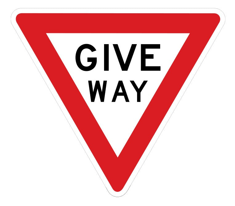 Regulatory Sign - R1-2 Give Way, Triangle, Class 1 Reflective, 750mm Seton - BNR Industrial Automation