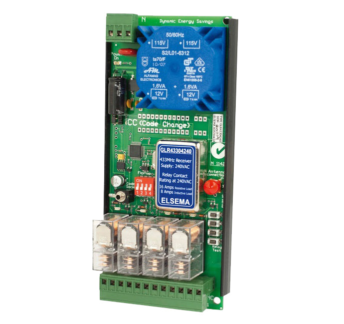 ELSEMA ELSEMA GLR43304240, 4 Channel Gigalink™ Series 433MHz Receiver - 240VAC In and Out - BNR Industrial