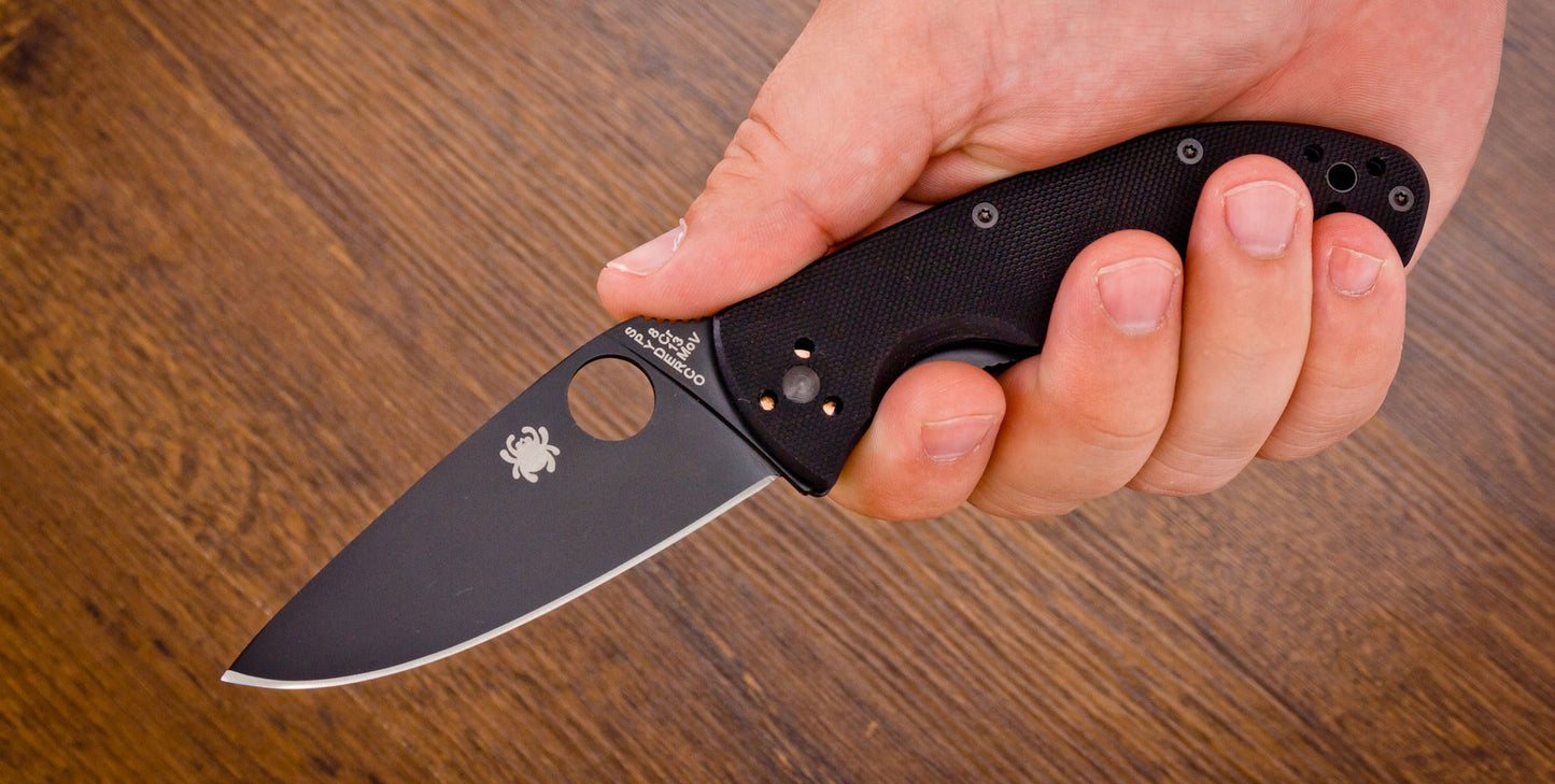 Spyderco Tenacious G-10 Black - Plain Blade Knives Spyderco - BNR Industrial Automation