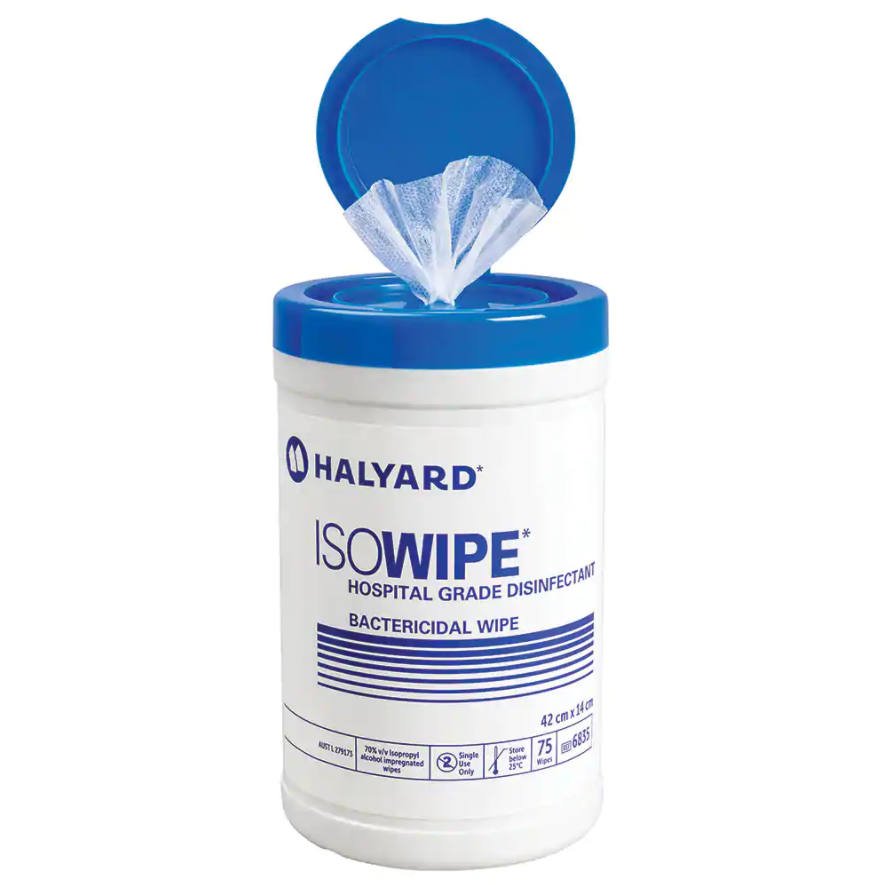 ISOWIPE* Hospital Grade 70% Isopropyl Alcohol Disinfectant Bactericidal Wipes Cleaning HALYARD - BNR Industrial Automation