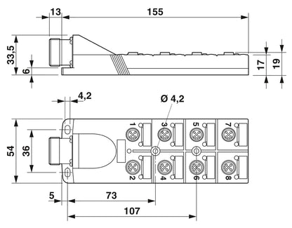Phoenix Contact SACB-8/16-L-M23 180 Distributor Box - 1692721 Phoenix Contact - BNR Industrial Automation