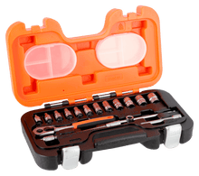 Bahco 16-Piece Imperial 1/4 in Standard Socket Set with Ratchet, 6 point - S160AF Bahco - BNR Industrial Automation
