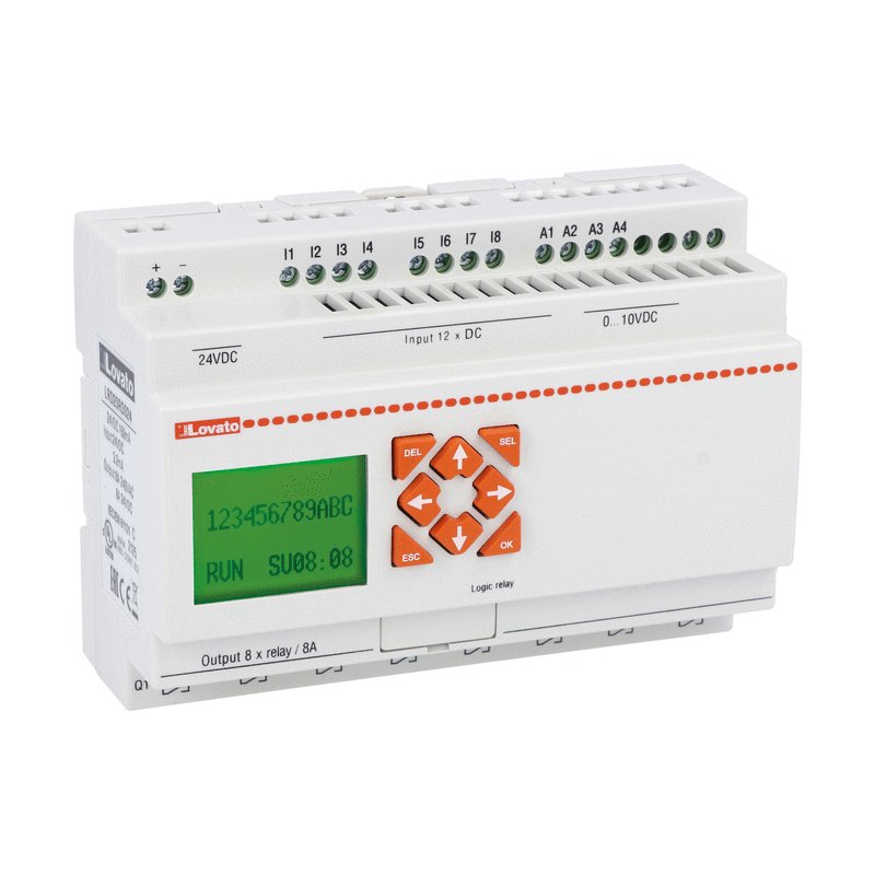 Lovato Lovato Micro PLCs, Base Module, Auxiliary Supply Voltage 24VDC, 12/8 - LRD20RD024 - BNR Industrial