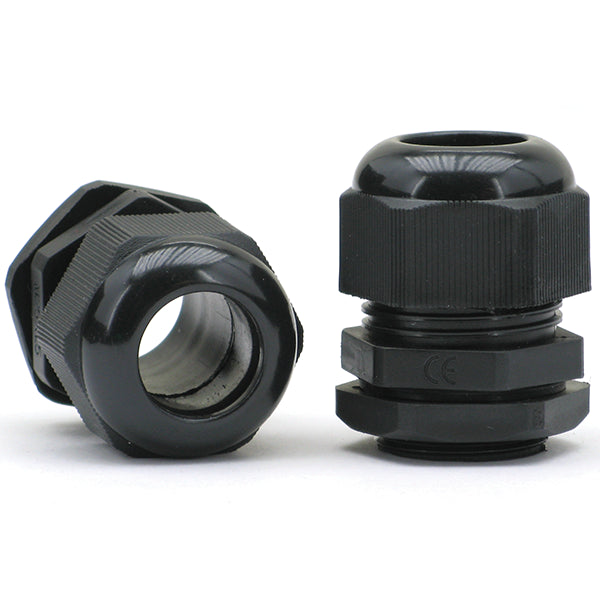 Black Nylon Cable Glands, IP68 - Sizes M12 to M63 Cable Accessories BNR - BNR Industrial Automation