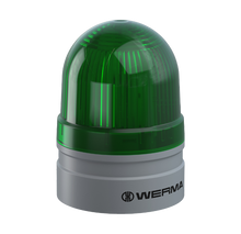 Werma EvoSIGNAL Series Mini TwinLIGHT Permanent/Flashing LED Beacon 12VAC/DC, 24VAC/DC or 115-230VAC Beacon Werma Green 12VAC/DC - BNR Industrial Automation