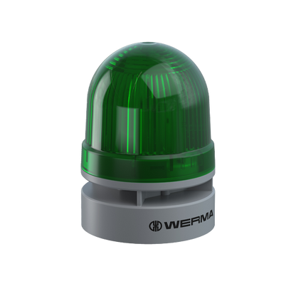 Werma EvoSIGNAL Series Mini TwinLIGHT Combi Permanent/Flashing LED Beacon/Sounder, 95dB, 12VAC/DC, 24VAC/DC or 115-230VAC Beacon Werma Green 12VAC/DC - BNR Industrial Automation