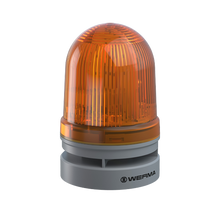 Werma EvoSIGNAL Series Midi TwinLIGHT Combi Permanent/Flashing LED Beacon/Sounder, 110dB, 12/24VAC/DC or 115-230VAC Beacon Werma Yellow 12/24VAC/DC - BNR Industrial Automation