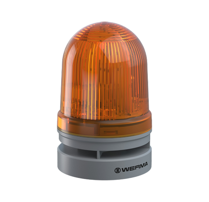 Werma EvoSIGNAL Series Midi TwinLIGHT Combi Permanent/Flashing LED Beacon/Sounder, 110dB, 12/24VAC/DC or 115-230VAC Beacon Werma Yellow 12/24VAC/DC - BNR Industrial Automation