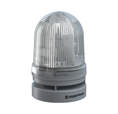 Werma EvoSIGNAL Series Midi TwinLIGHT Combi Permanent/Flashing LED Beacon/Sounder, 110dB, 12/24VAC/DC or 115-230VAC Beacon Werma Clear 12/24VAC/DC - BNR Industrial Automation