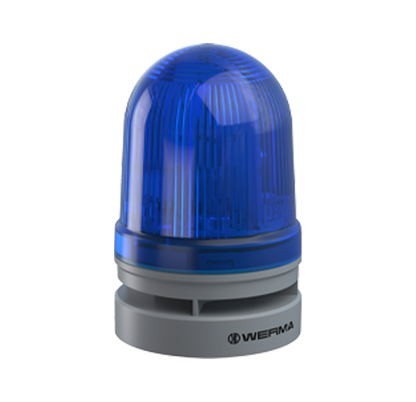 Werma EvoSIGNAL Series Midi TwinLIGHT Combi Permanent/Flashing LED Beacon/Sounder, 110dB, 12/24VAC/DC or 115-230VAC Beacon Werma Blue 12/24VAC/DC - BNR Industrial Automation