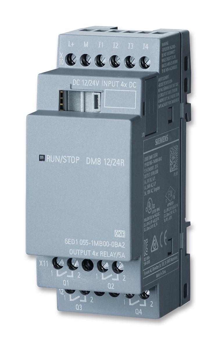 Siemens LOGO! DM8 12/24R Expansion Module 12/24V DC 4 DI / 4 Relay Outputs – 6ED1055-1MB00-0BA2