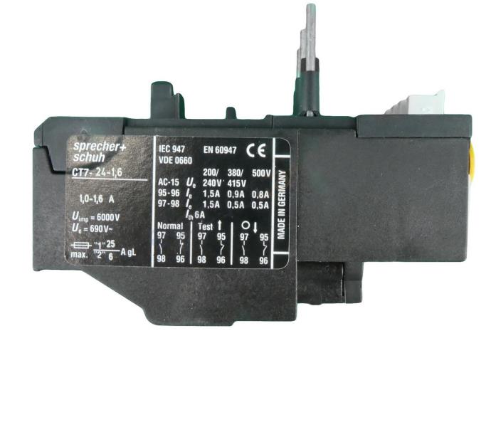S+S Thermal Overload Relay 1NO + 1NC, 4-6A - CT7-24-6 Sprecher + Schuh - BNR Industrial Automation