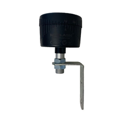 MOFLASH LED-TLM Series Stack Light Base with Pole and Right Angle Mount Options Traffic Light MOFLASH 10mm Pole with ‘L’ shaped Mounting Bracket and Cap - BNR Industrial Automation